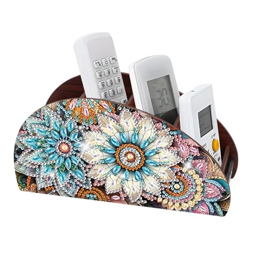 JISHSHAY Diamond Painting Remote Control Holder Flower Diamond Art Remote Holder Flower Gem Art Organizer Box Gem Painting Organizer Case Embroidery Storage Case Mosaic Kits for Adults Storage Box - color: Flower