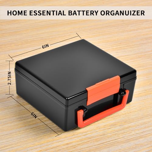 FULLCASE Battery Storage Organizer Holder Holds 72 AA AAA Batteries - color: Black