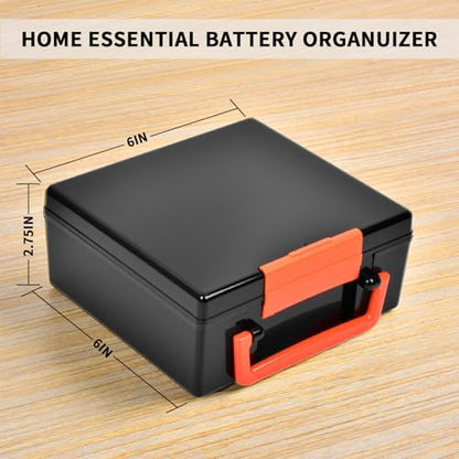 FULLCASE Battery Storage Organizer Holder Holds 72 AA AAA Batteries - color: Black