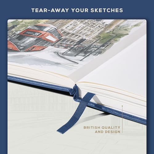 Beechmore Books A5 5.8x8.3 Mixed Media Sketchbook 300 GSM/140LBS - color: Symphony Blue, size: A5 - 5" x 8" Medium
