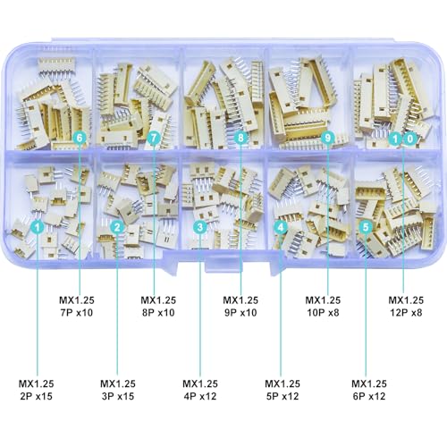 Compatible with Molex 1.25mm Pitch PicoBlade PCB Header Vertical Through Hole 2 3 4 5 6 7 8 9 10 12 Circuits (TC-MX-1.25mm-DIP-VER) - size: Through Hole-Vertical