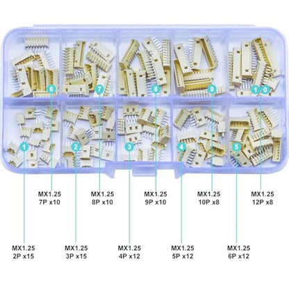 Compatible with Molex 1.25mm Pitch PicoBlade PCB Header Vertical Through Hole 2 3 4 5 6 7 8 9 10 12 Circuits (TC-MX-1.25mm-DIP-VER) - size: Through Hole-Vertical