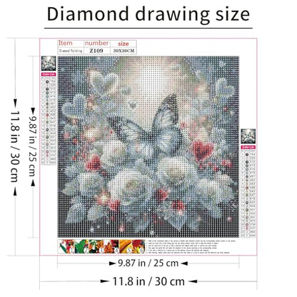 XIYOUVIGOR Diamond Painting Kits for Adults, Rose Butterfly Diamond Art Kit - color: Animal (Butterfly)