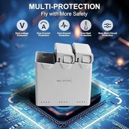 Triple Battery Charger for DJI Mini 5 Pro/4 Pro, Mini 3 Series, Portable Two-Way Charging Hub, Charge Three Batteries in Sequence