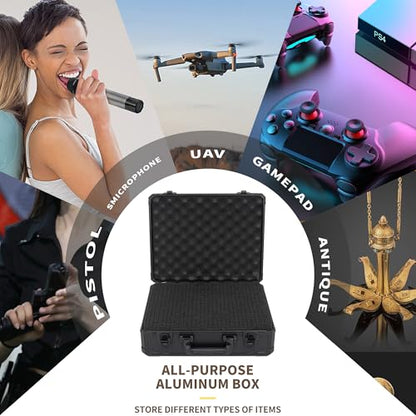 12.6 Inch Carrying Case with Customizable Pre-Diced Foam - size: 12.6x9.8x5.5 Inch