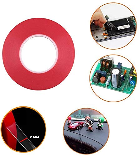 Pimoys Double Sided Phone Repair Tape, 2 Rolls, 2mm/3mm x 25m Clear