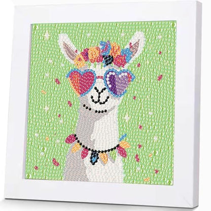 WEMEON Alpaca Diamond Art Kits for Kids with Frame 7x7 inch - color: Alpaca
