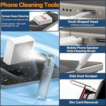 34-in-1 Electronics Cleaning Kit for iPhone, AirPods, Keyboard, USB C, Port - color: White