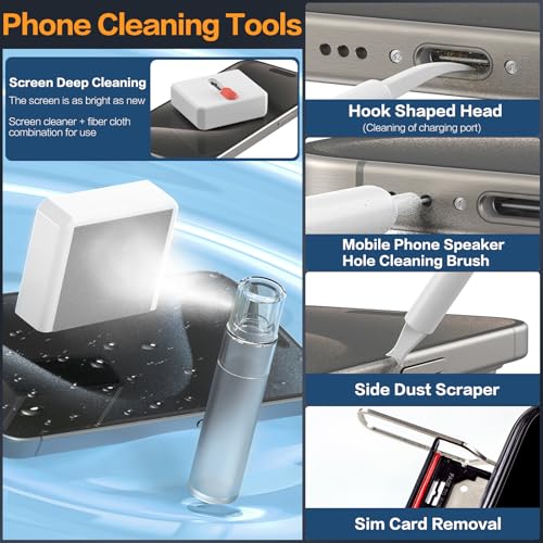 34-in-1 Electronics Cleaning Kit for iPhone, AirPods, Keyboard, USB C, Port - color: White