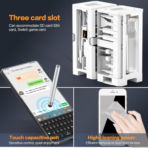 34-in-1 Electronics Cleaning Kit for iPhone, AirPods, Keyboard, USB C, Port - color: White