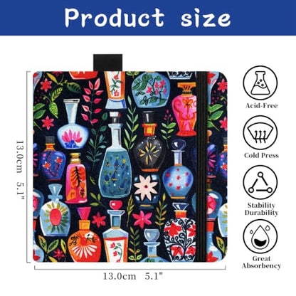 5x5 Watercolor Sketchbook,Mixed Media Pad,Travel Portable Drawing Journal - color: Magic Bottle