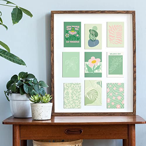 Teling 60 Pcs Wall Collage Kit, Danish Pastel Poster Wall Decor, Green - color: Green
