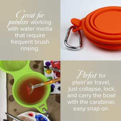Silver Brush Limited Silver Essentials Paintbrush Water Bowl, 230ml/7.8oz - size: Double 230ml