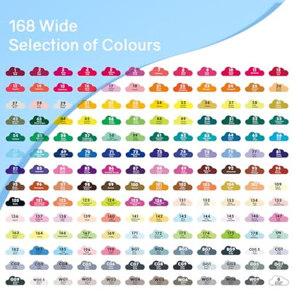 Vokiuler 168 Alcohol Markers Set Double Sided Coloring Pens with App
