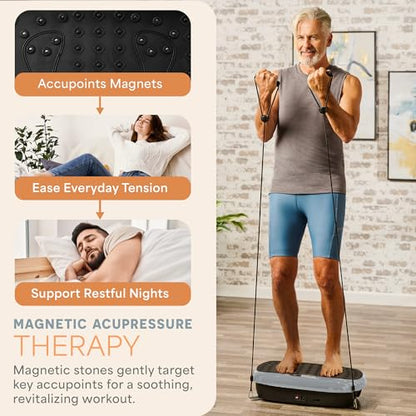 Lifepro HexaPlate Lite Compact Vibration Plate with Magnetic Acupoints - color: Silver