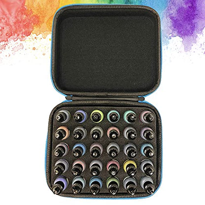 Alcohol Ink Storage Carrying Case, Paint Carry Case Organizer, Stores 30x 0.5-Ounce Bottles of Alcohol Inks, Stickles, Glossy Accents or Reinkers, Travel Hobby Paint Storage - size: 30 Bottle Capacity