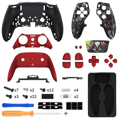 eXtremeRate Full Set Shell with Buttons Touchpad Cover Compatible with ps5 Edge Controller, Scary Party Replacement Decorative Trim Shell Front Back Plates Compatible with ps5 Edge Controller - color: Scary Party