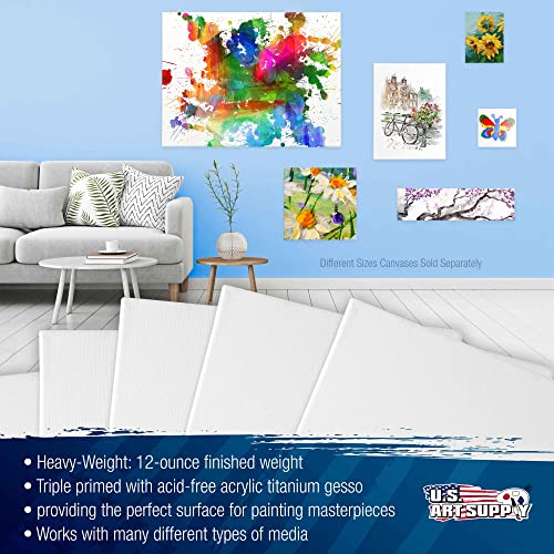 U.S. Art Supply 6"x24" Stretched Canvas for Painting, 3/4" Profile, 6-Pack - size: 6" x 24"
