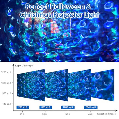 Ocean Wave Projector Light Outdoor 15 Colors Water Ripple Effect Lamp - color: Style 3