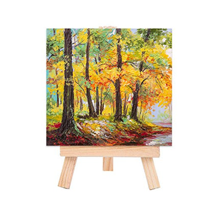 EBOOT 24 Pack 5 Inch Mini Wood Easel, Small Tabletop Stand for Canvas Card - size: 5 Inch