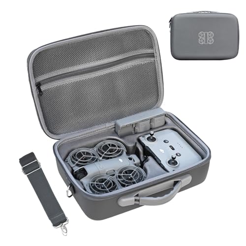 LKTOP Carrying Case for DJI Neo 2 Fly More Combo, Portable PU Leather Shoulder Bag, Waterproof Storage Bag with Adjustable Strap for DJI Neo2 Drone, RC-N3/N2 Remote Controller, Battery, Charging Hub