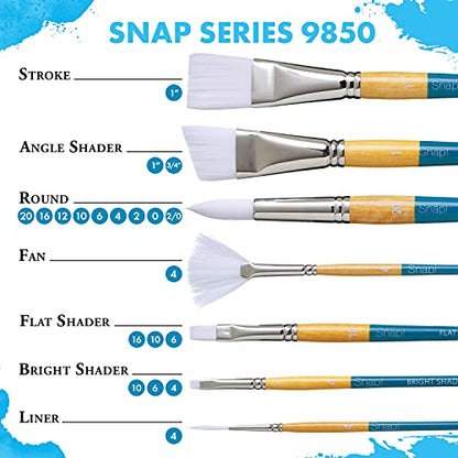 Princeton Snap! 98514 Taklon Brush, White - size: Size 10, style: bright shader