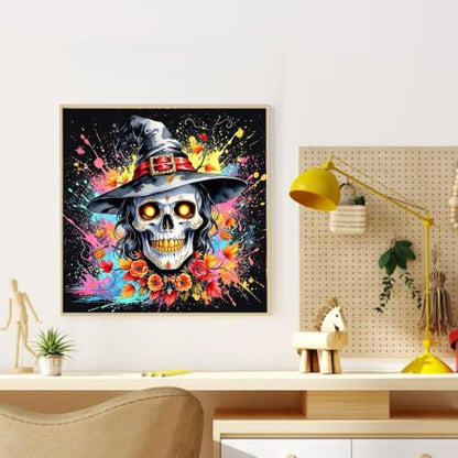 YarnWhimsy Skull Paint by Numbers Kit for Adults 16x16 inch - color: MT23087-US