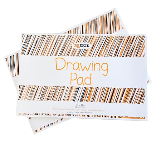 Reskid Drawing Paper Pad (12 x 18 inches) - 50 Sheets, 2-Pack Coloring Art Pads, Sketch (12x18 (2PACK)) - size: 12x18 (2PACK)