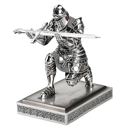 King's Guard Knight Pen Holder with a Letter Opener Desk Organizers Silver - color: Silver(plating)
