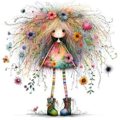 Axquilon Girl Diamond Art Kits for Adults 14x14 inch - color: Girl