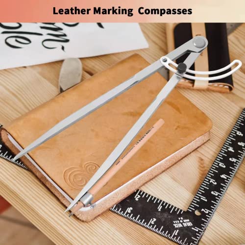 Compass for Woodworking, 8 inch Precision Woodworking Compass with Wing Divider and Pencil Holder, Large Compass for Geometry, Woodworking Compass, Drafting, Drawing Compass - size: 8inch