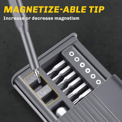 26 in 1 Small Precision Screwdriver Set, Professional Magnetic Mini Repair Tool Kit for Phone, Computer, Watch, Laptop, Macbook, Ring Doorbell, Eyeglass, Electronic, [Bearing Steel] Screw Driver