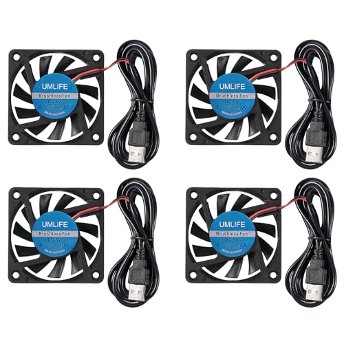 4PACK DC 60mm USB Fan 5V 6015 Brushless Cooling Fan 60mmx15mm 5V USB for PC Computer Case Cooler Raspberry Pi Radiator Ventilation - color: 6015 5V USB