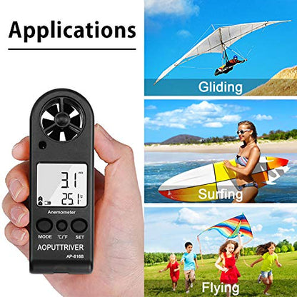 Anemometer Handheld, Air Velocity Meter up to 67mph Light Weight 53g - color: 816B Pocket