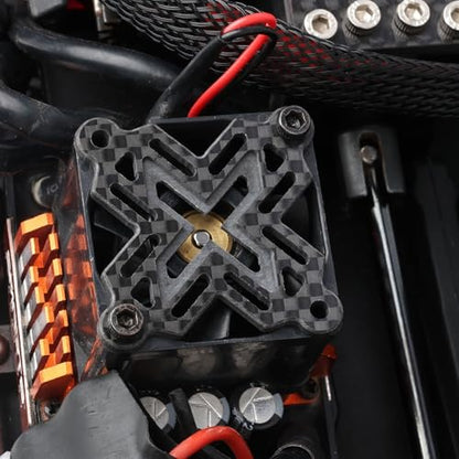 35mm×35mm Carbon Fiber RC Cooling Fan Cover - Universal Brushless Motor Heatsink/ESC Fan Guard Shield Shroud - for RC Cars, Trucks, Boats, Drones (X Style) - style: 35mm / X Style
