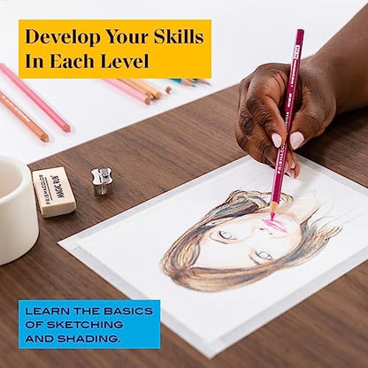 Prismacolor Technique Art Supplies & Digital Art Lessons, Portrait Drawing Set Level 1, 26 Count - Creative Activity, Learn to Draw, For Beginner Artists