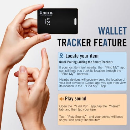 Wallet Tracker Card iOS Android [Apple MFi Certified] Find My Item Locator