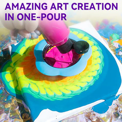 OPHIR Acrylic Pouring Paint Set, 10 Colors with Pouring Medium & Varnish - color: Complete Pouring Paint Kit (Beginning Kit)
