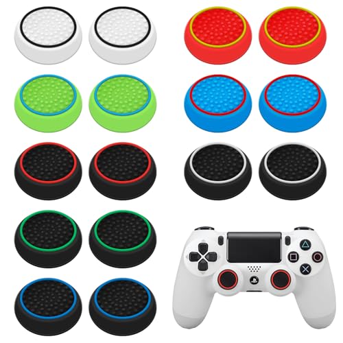 16Pcs Controller Thumb Grips Replacement for ps4/ps5, Silicone Joystick Caps, Anti-Slip Anti-Scratch Thumb Grips Caps Cover Analog Stick for Ps5/Ps4
