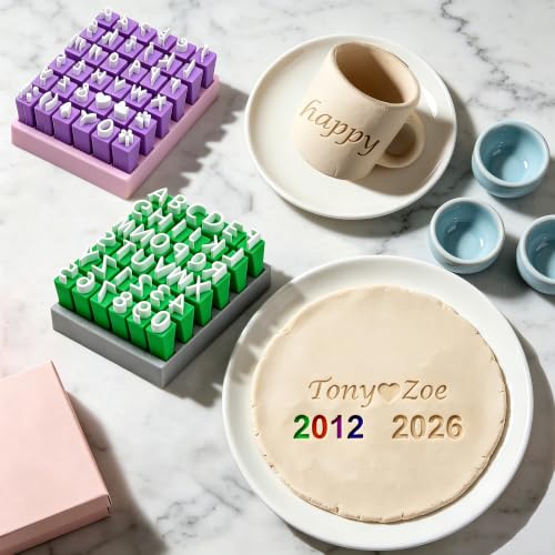 Alphabet Stamps Set for Clay | 74Pcs 1/2"/12.7mm Pottery Letter Stamps
