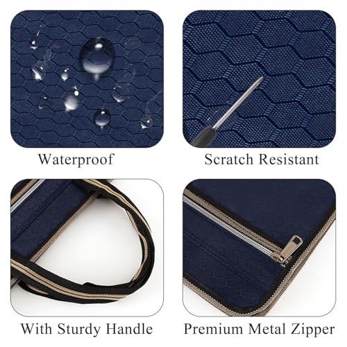 Document Bag with Handle Zipper Folder Small Briefcase Document Pouch for Book Carrying Bag Notary Bag 11.8"x14.9"（5Pcs）
