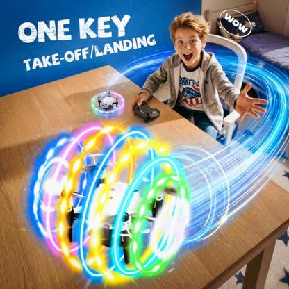 Veeniix Drone for Kids 360° RGB Rotation RC Quadcopter Altitude Hold - color: Multicolor