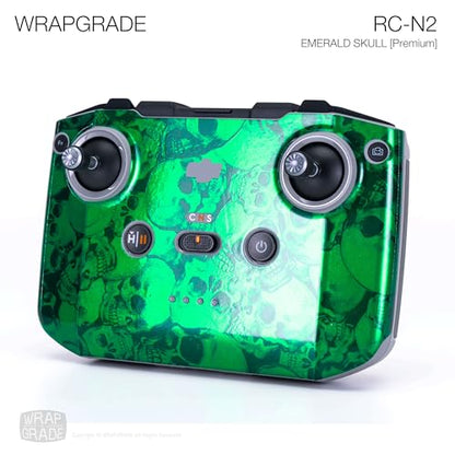 WRAPGRADE Skin Stickers Compatible with DJI RC-N2/N3 (Emerald Skull) - color: Emerald Skull
