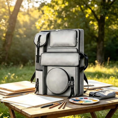 Artist Backpack for Sketching & Oil Painting, 26x18.5 Inch - color: Grey