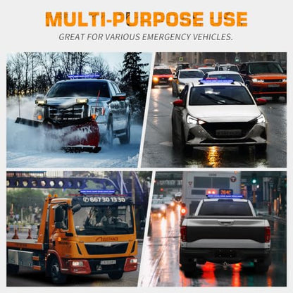 XRIDONSEN 28.4" 80 LED Blue Roof Emergency Lights Top Strobe Light Bar - color: Blue