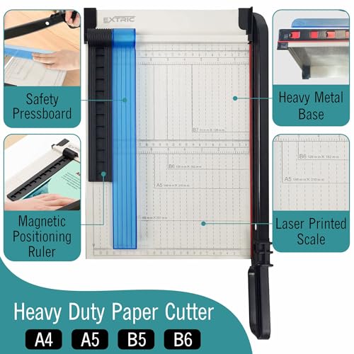 EXTRIC Paper Cutter Heavy Duty 12” Guillotine Papers Trimmer Safety Guard