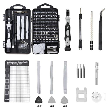122 in 1 Precision Screwdriver Set Magnetic Professional Computer Repair Tool Kit Small Electronic Screwdriver Set for Phone, PC, Watch, Game Console, Tablet, Camera, Modding, and DIY Projects