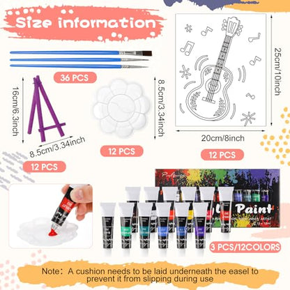 Sherr 108 Pcs Retro Time Sip and Paint Kit, Pre Drawn Canvas for Adults - style: Retro Time