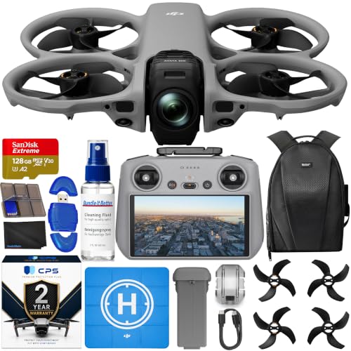 DJI Avata 360 with RC 2 (With Screen) 360° Drone With 1-Inch 8K 360° Imaging for FPV & Aerial Filming, Bundle with 128GB Memory Card, CPS 2 Year Warranty + Pilot Kit