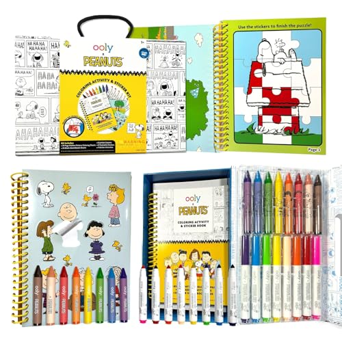 Ooly Peanuts Officially Licensed Snoopy Coloring Activity Kit, 21 Piece - color: Deluxe Peanuts Coloring Kit
